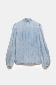 Mint Velvet Blue Denim Bow Blouse - Image 4 of 4