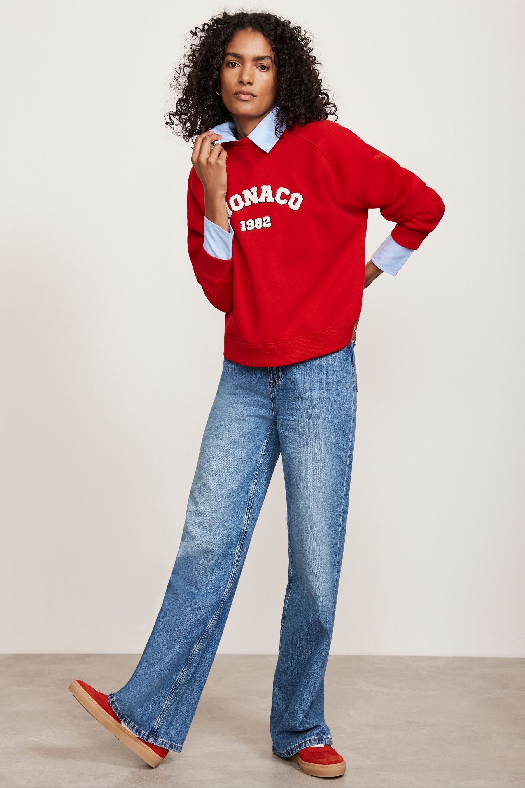 Mint Velvet Red Slogan Sweatshirt