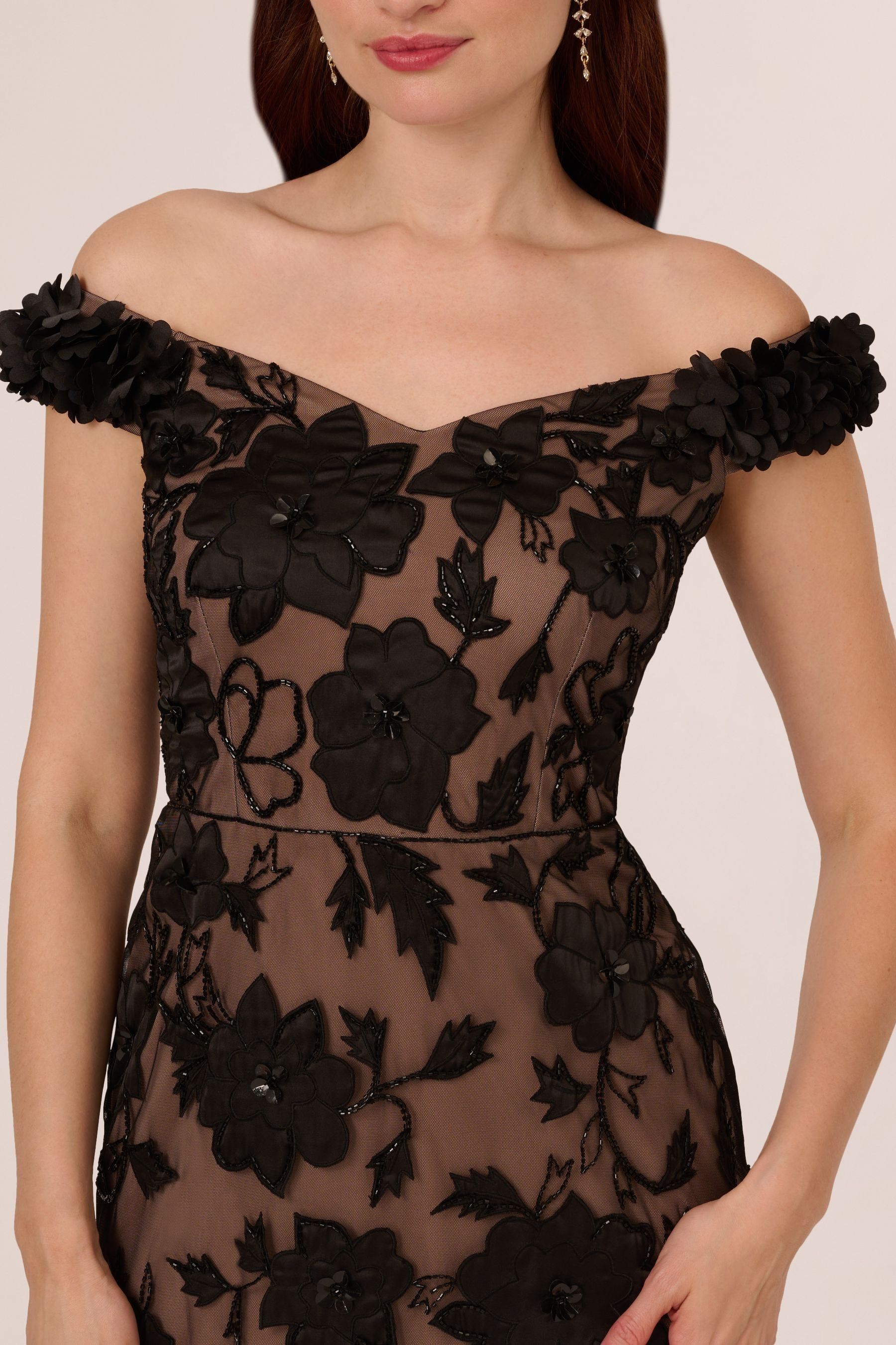 Adrianna papell off the shoulder lace dress best sale