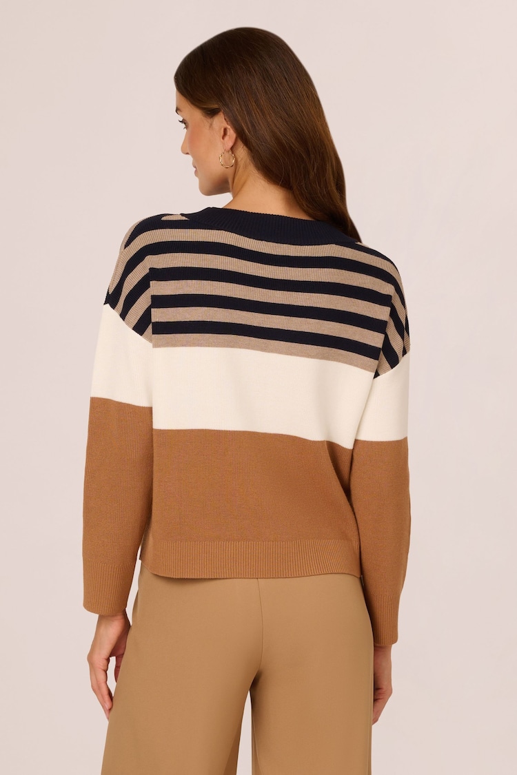 Adrianna Papell Dropped Shoulder Boat Neck Colour Blocked Long Sleeve Sweater - Image 2 of 7