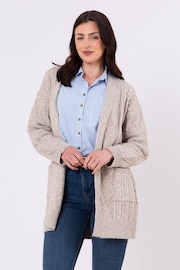 Lakeland Clothing Cream Fleur Cable Knit Cardigan - Image 1 of 5