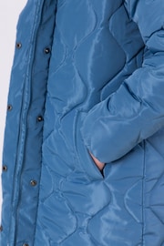 Lakeland Clothing Blue Mumba Longline Quilted Coat - Image 3 of 5