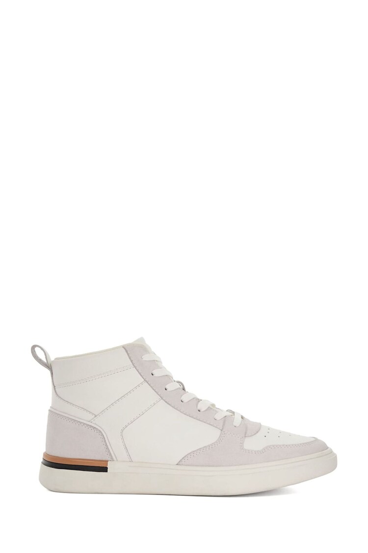 Dune London White Strictly Stripe Sole Detail Trainers - Image 1 of 5