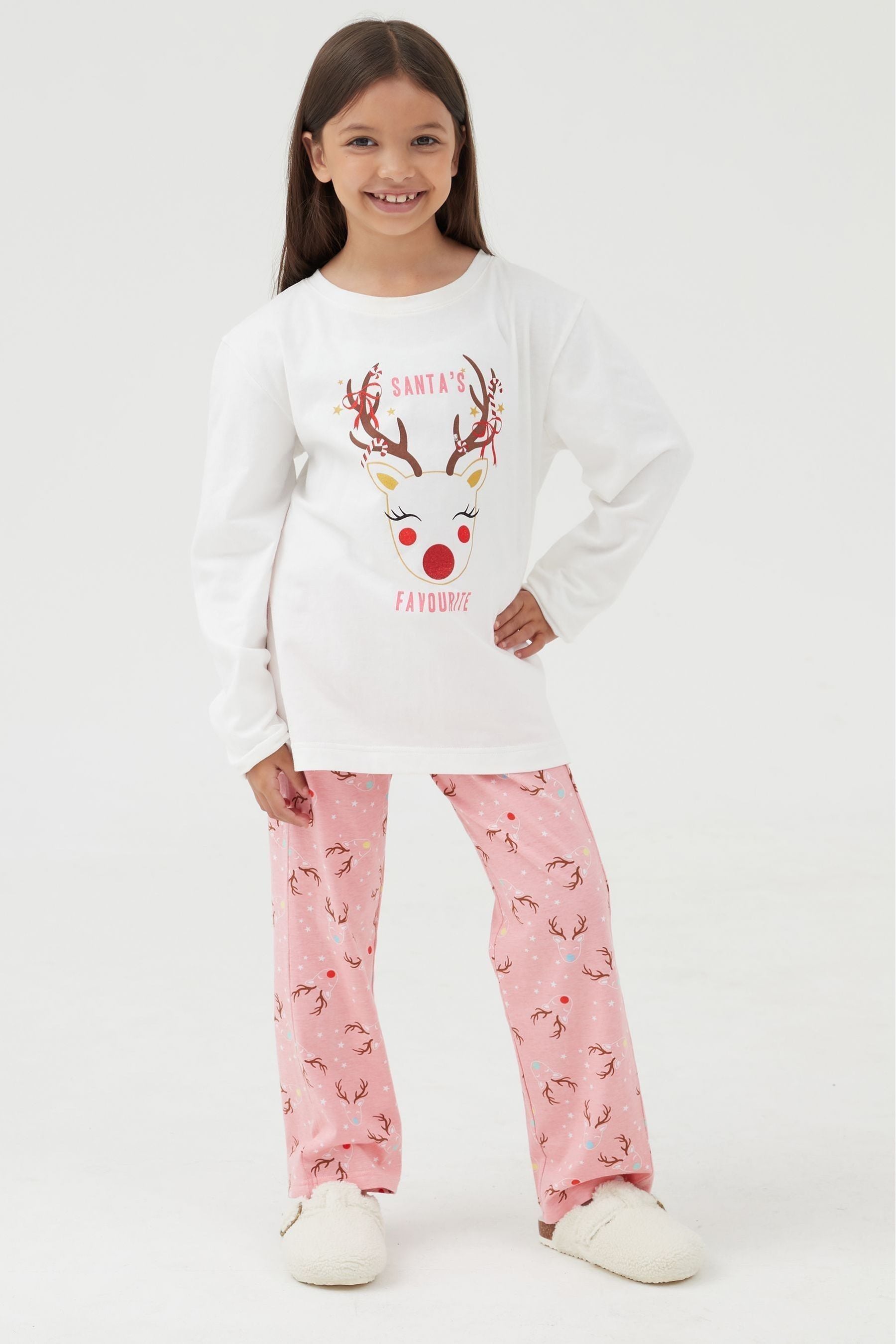 Buy Society 8 Black Girls Deer Family Pyjamas from Next Canada