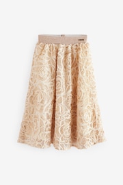 Nicole Miller Natural Glittery Lace Tulle Skirt - Image 1 of 1