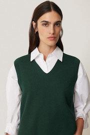 Jigsaw Green Merino Fisherman Rib Jumper - Image 6 of 7