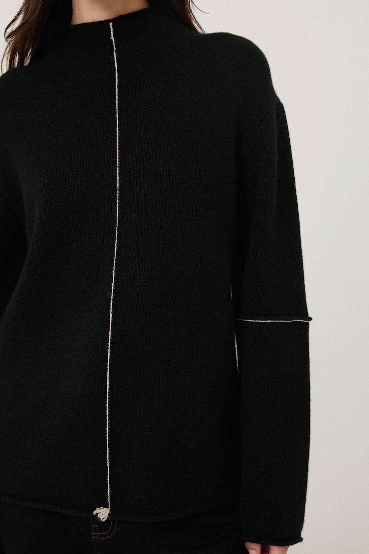 Jigsaw Black Compact Wool Line Jumper - Image 2 of 6