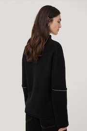 Jigsaw Black Compact Wool Line Jumper - Image 4 of 6