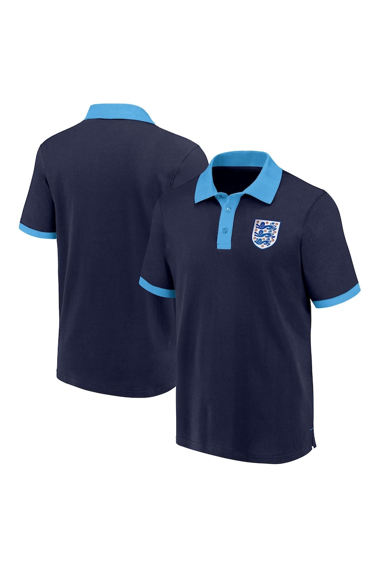 Fanatics Blue 100% Cotton England Heritage Polo Shirt - 圖片 1，共 3