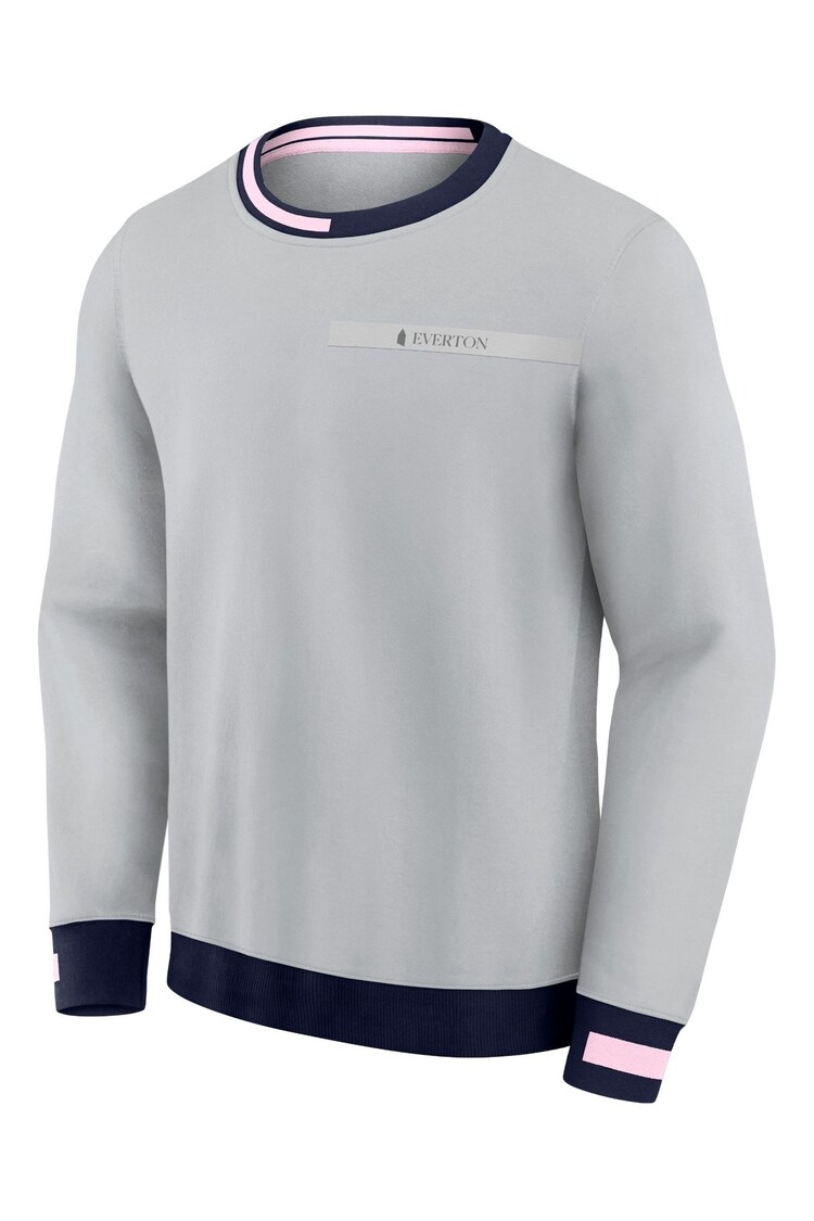 Fanatics Grey 100% Cotton Everton Iconic Crew Sweatshirt - Image 2 of 3