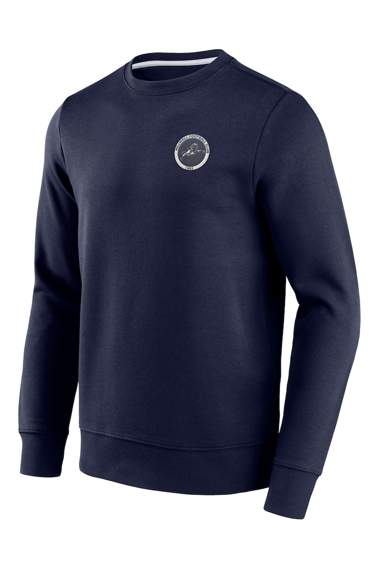 Fanatics Small Blue Millwall Essentials Crest Crew Sweatshirt - Image 3 of 3