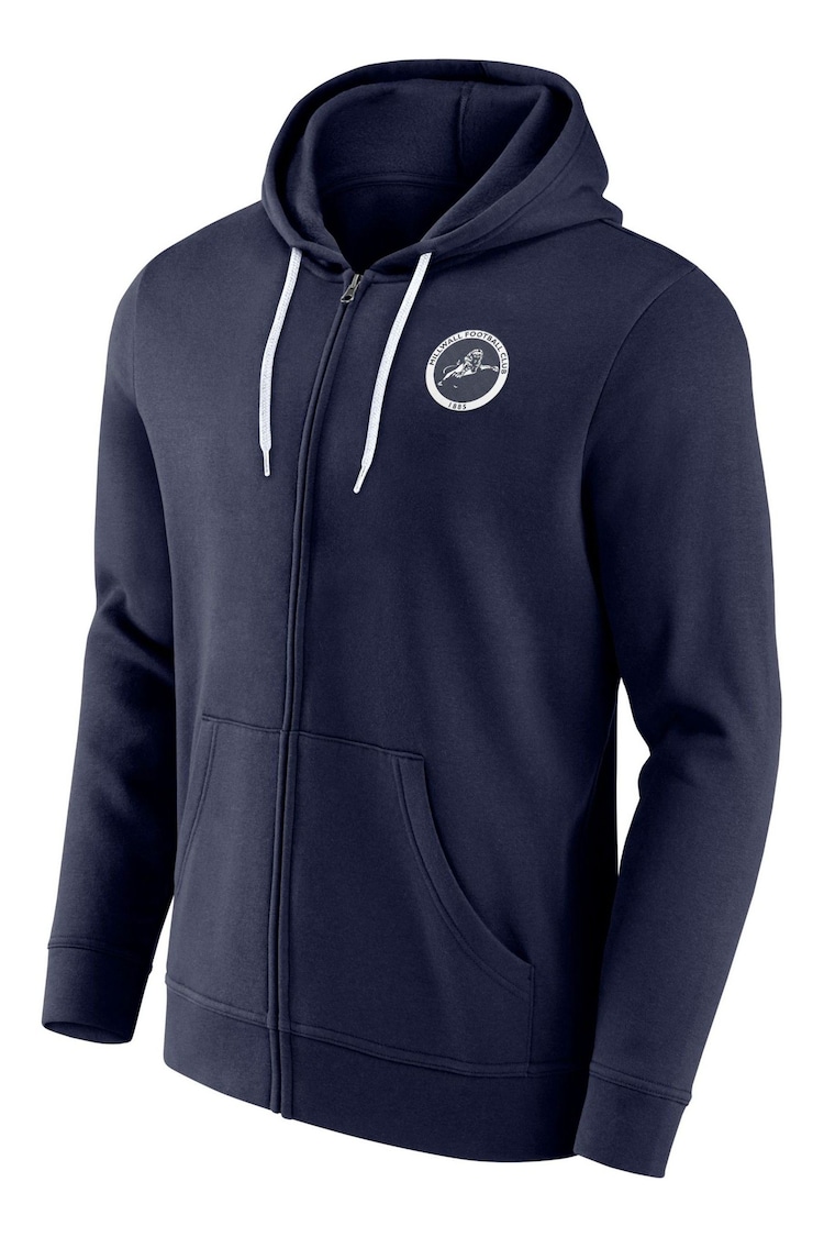 Fanatics Small Blue Millwall Essentials Crest Full Zip Hoodie - Image 2 of 3