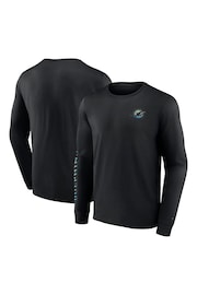 Fanatics 100% Cotton NFL Miami Dolphins Gradient Long Sleeve Crew Black T-Shirt - Image 1 of 3