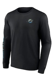 Fanatics 100% Cotton NFL Miami Dolphins Gradient Long Sleeve Crew Black T-Shirt - Image 2 of 3