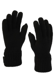 COACH Woven Patch Knit Black Gloves - Image 2 of 4