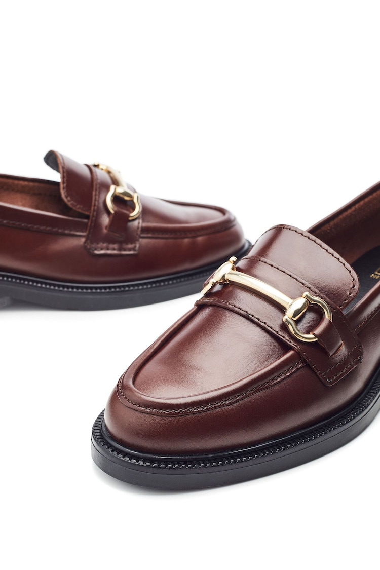 Moda In Pelle Estephe Snaffle Trim Almond Toe Leather Loafers - Image 4 of 4