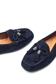 Moda In Pelle Famina Square Toe Bow Tassel Trim Leather Loafers - Image 4 of 4