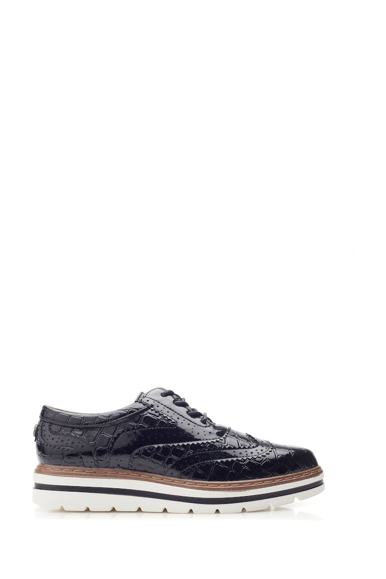 Moda in Pelle Gennisiss Lace up Brogue Detailed Black Shoes - Image 1 of 4