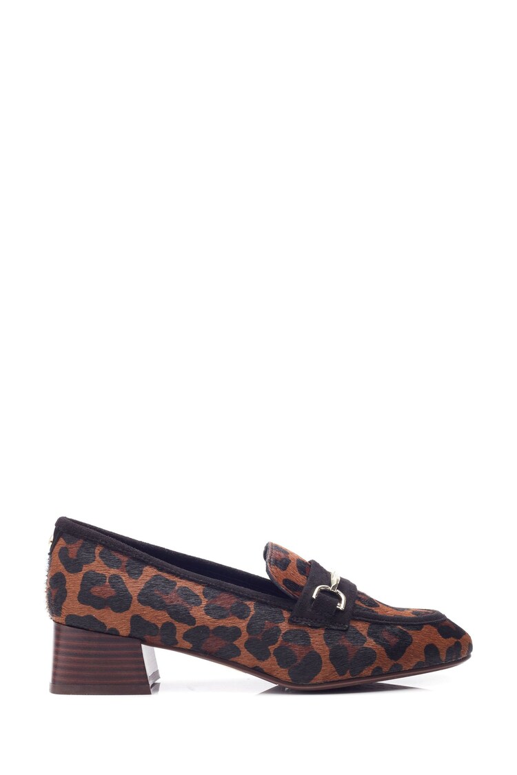 Moda in Pelle Coutance Block Heel Snaffle Trim Leather Loafers - Image 1 of 4