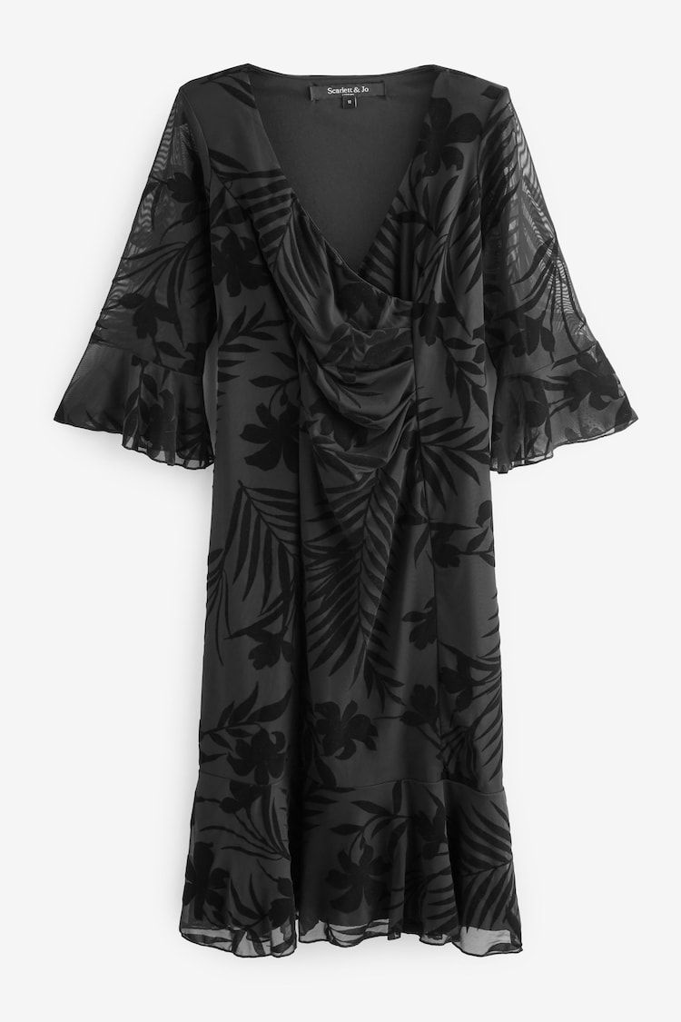 Scarlett & Jo Black Velvet Flock Flapper Dress - Image 5 of 5