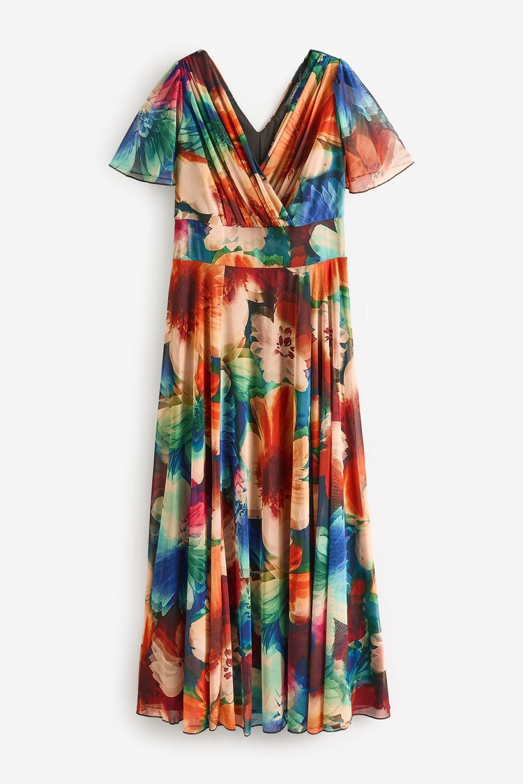 Scarlett & Jo Red/Blue Isabelle Angel Sleeve Maxi Dress - Image 5 of 5