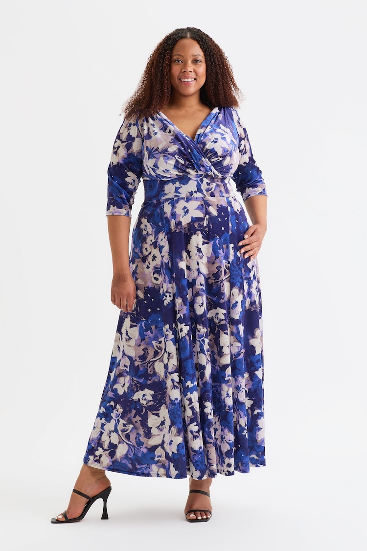 Scarlett & Jo Blue Verity Pucci Velvet Maxi Gown - Image 1 of 4