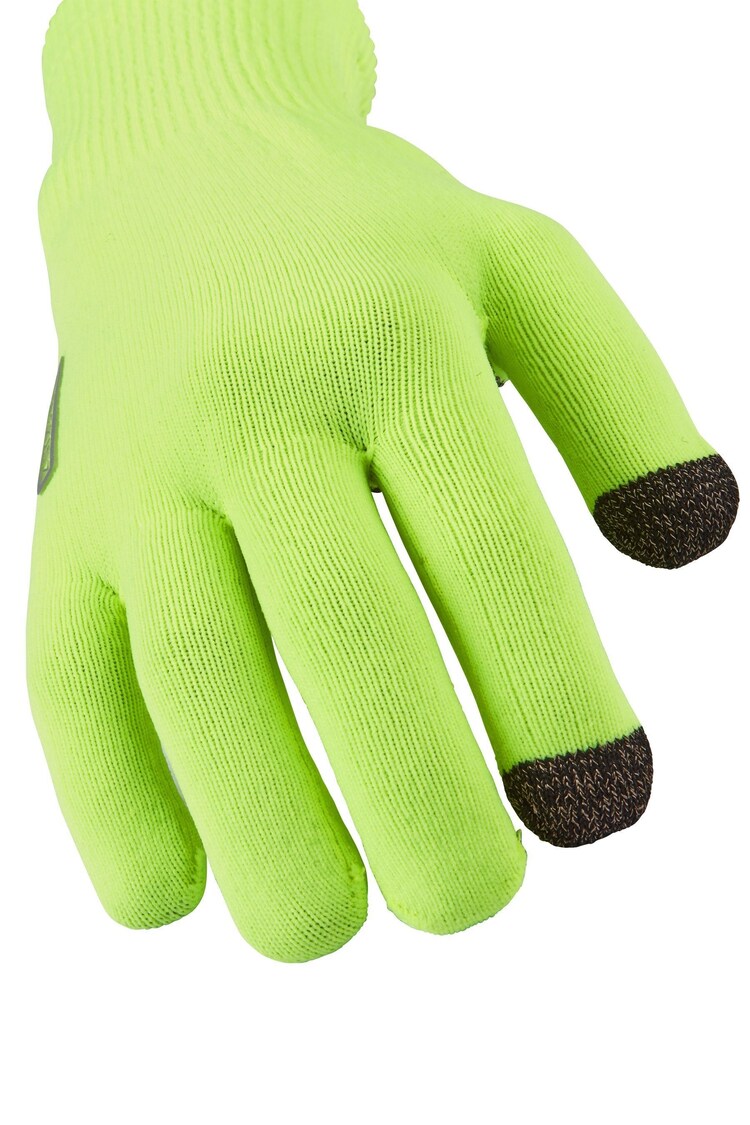 Sealskinz Yellow Anmer Waterproof All Weather Ultra Grip Knitted Gloves - Image 3 of 3