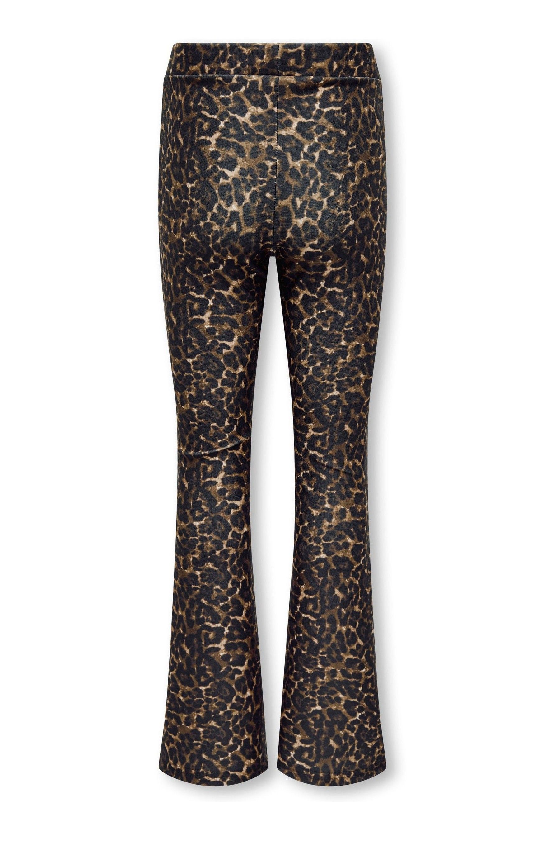 Buy ONLY KIDS Leopard Print Flared Black Trousers from the Next UK online shop