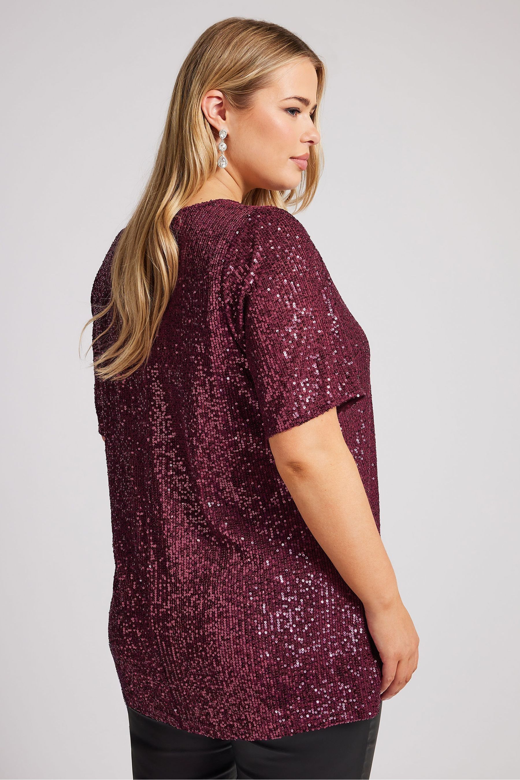 Purple sequin top plus size outlet