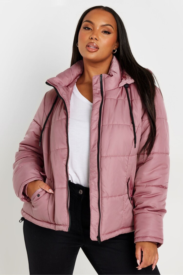 Yours Curve Pink Boxy Short Coat - Image 1 of 6