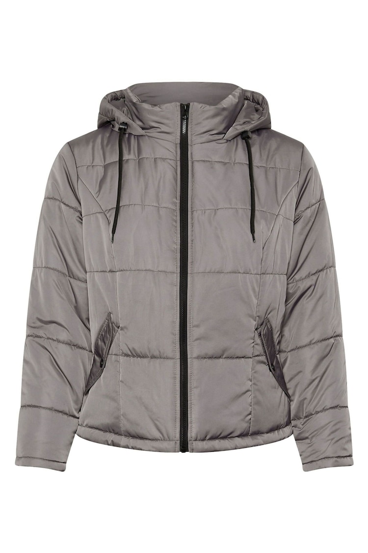 Yours Curve Grey Boxy Short Coat - Image 5 of 5