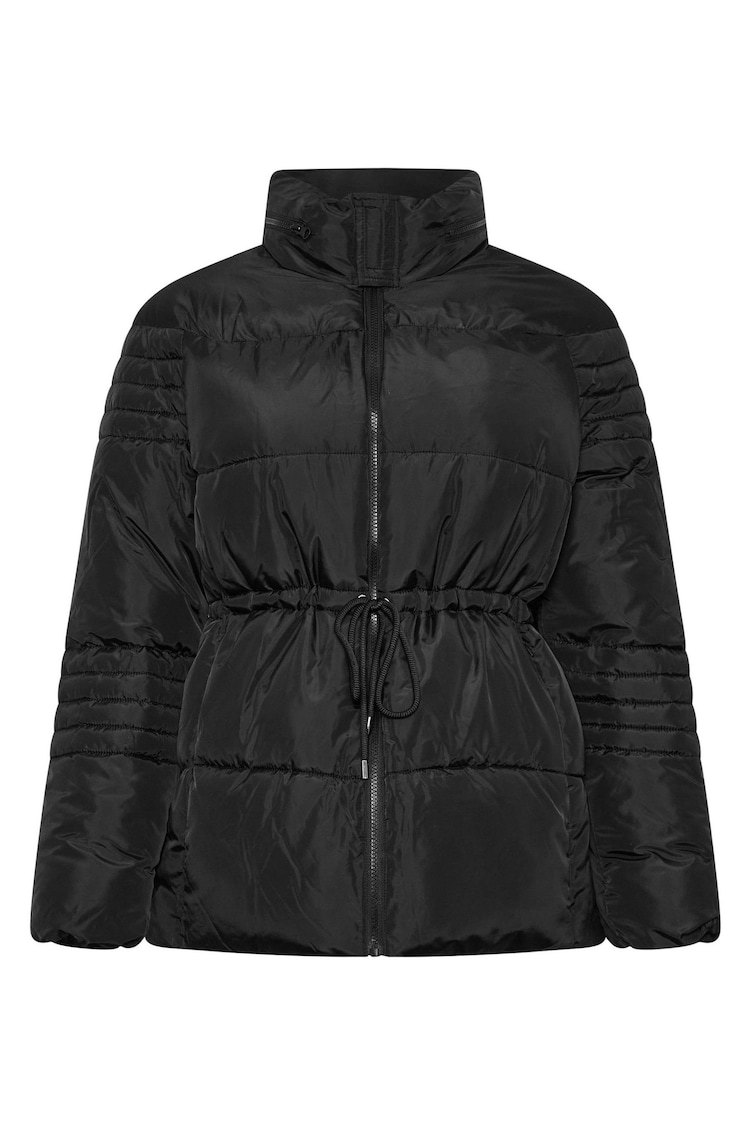 Yours Curve Black Padded Drawstring Coat - Image 5 of 5