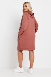 Yours Curve Pink Heart Embellished Hoodie Dress - Image 3 of 5