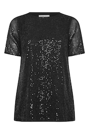 Yours Curve Black London Sequin Swing Top - Image 5 of 5