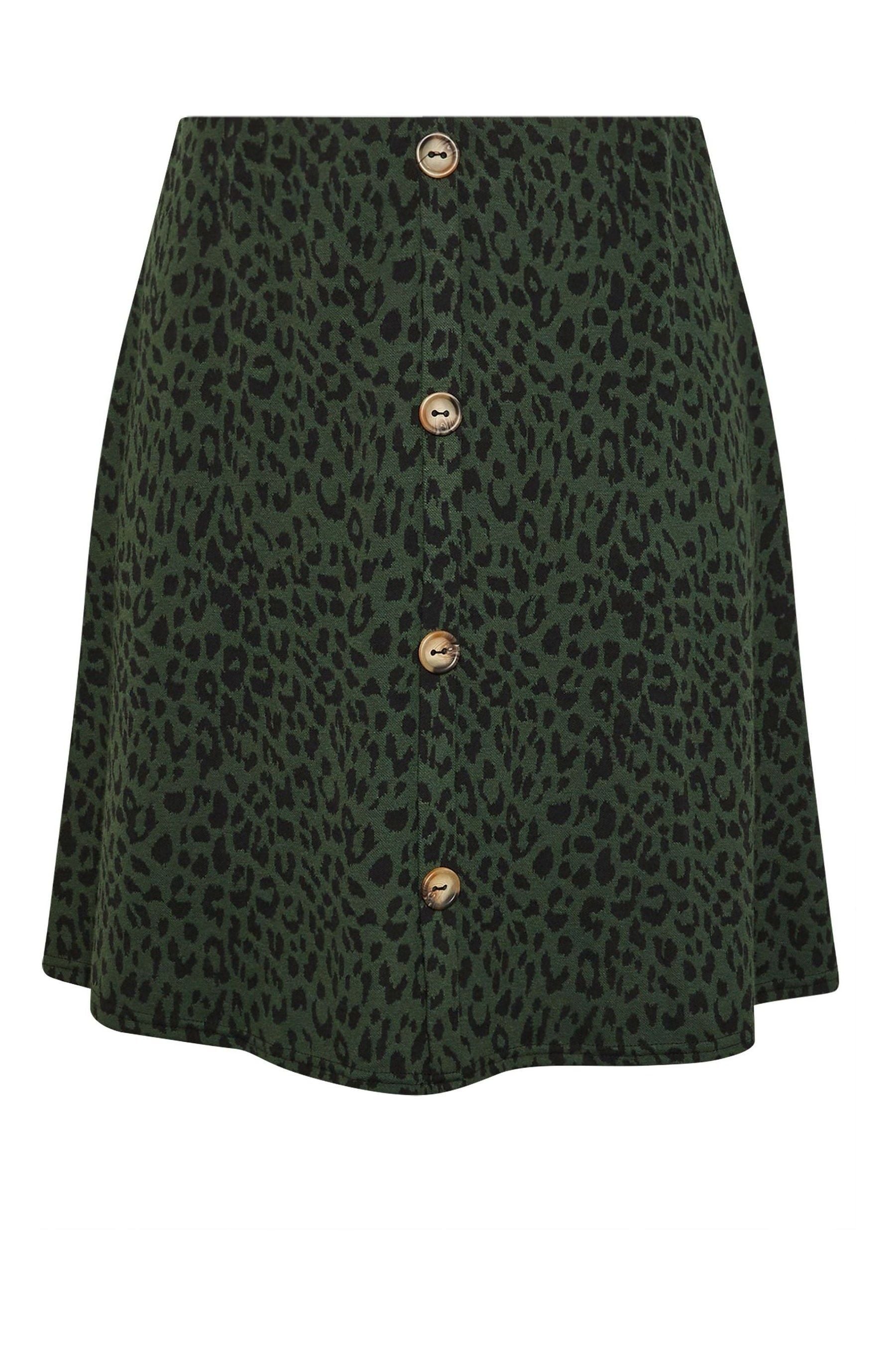 Buy Yours Curve Green A Line Button Front Leopard Print Skirt from Next Luxembourg