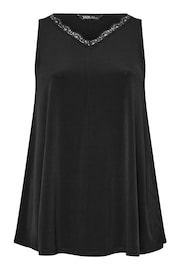 Yours Curve Black Lace Detailed Vest Top - Image 5 of 5