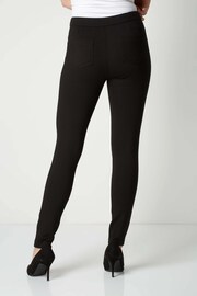 Roman Black Straight Leg Zip Detail Ponte Trousers - Image 2 of 3