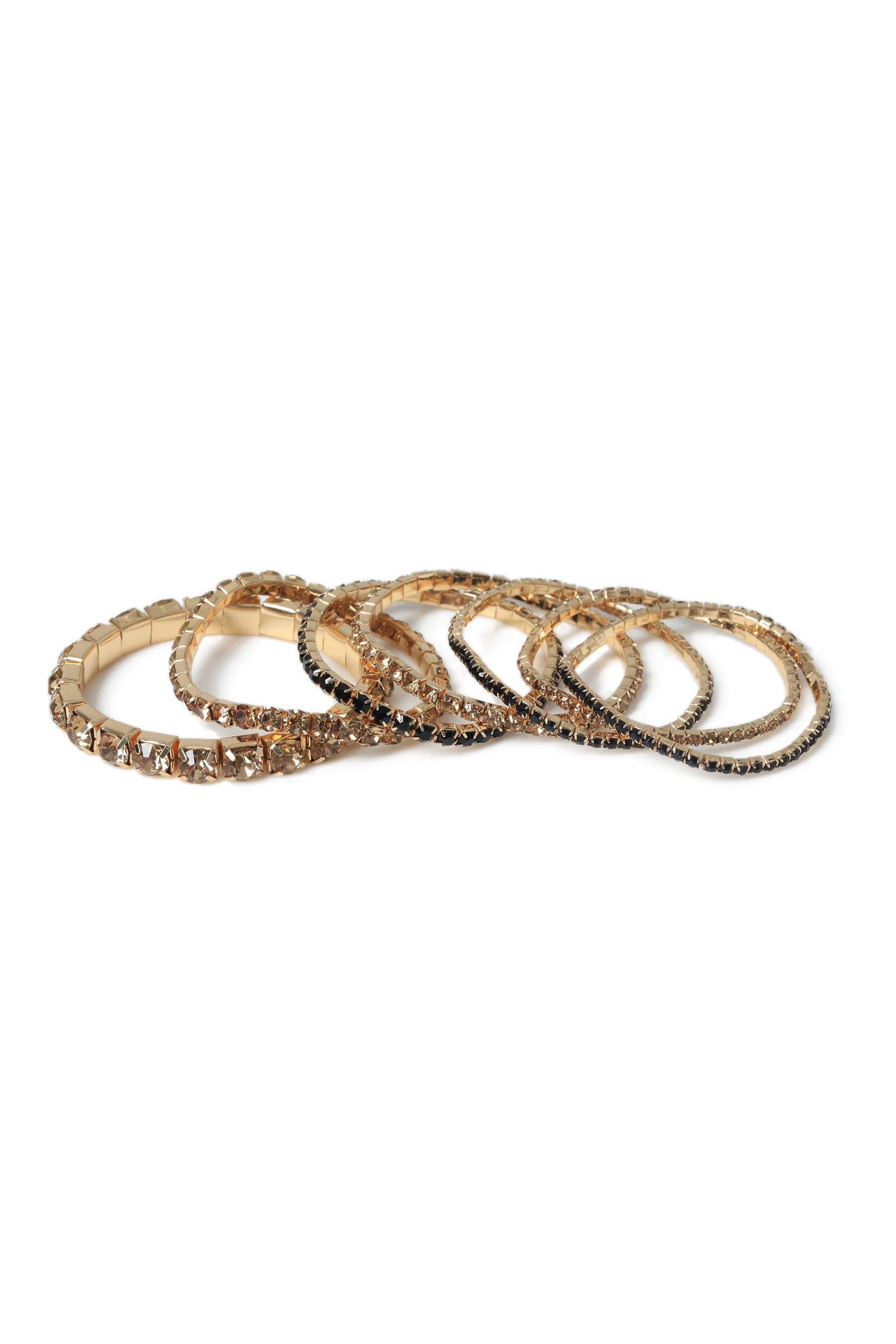 Aela Gold Tone Rhinestone Stretch Bracelets Multi Pack