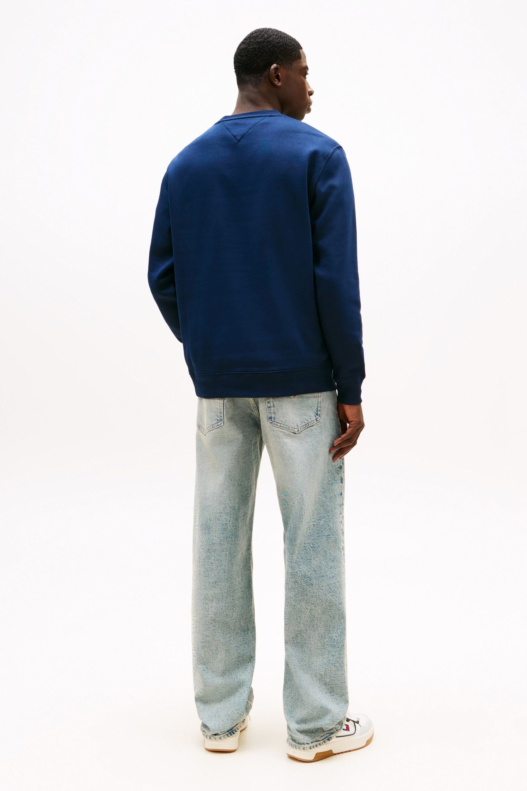 Buy Tommy Jeans Blue Flag Crew Jumper from the Next UK online shop