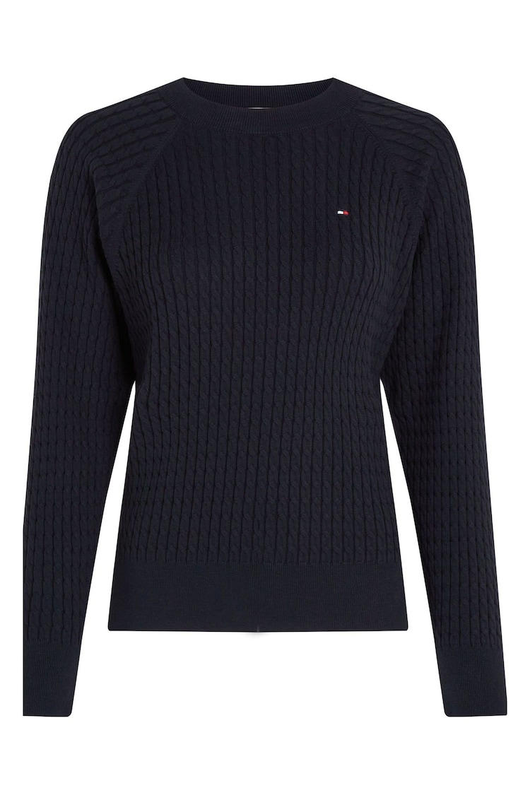 Tommy Hilfiger Blue 100% Organic Cotton Cable Jumper - Image 5 of 5