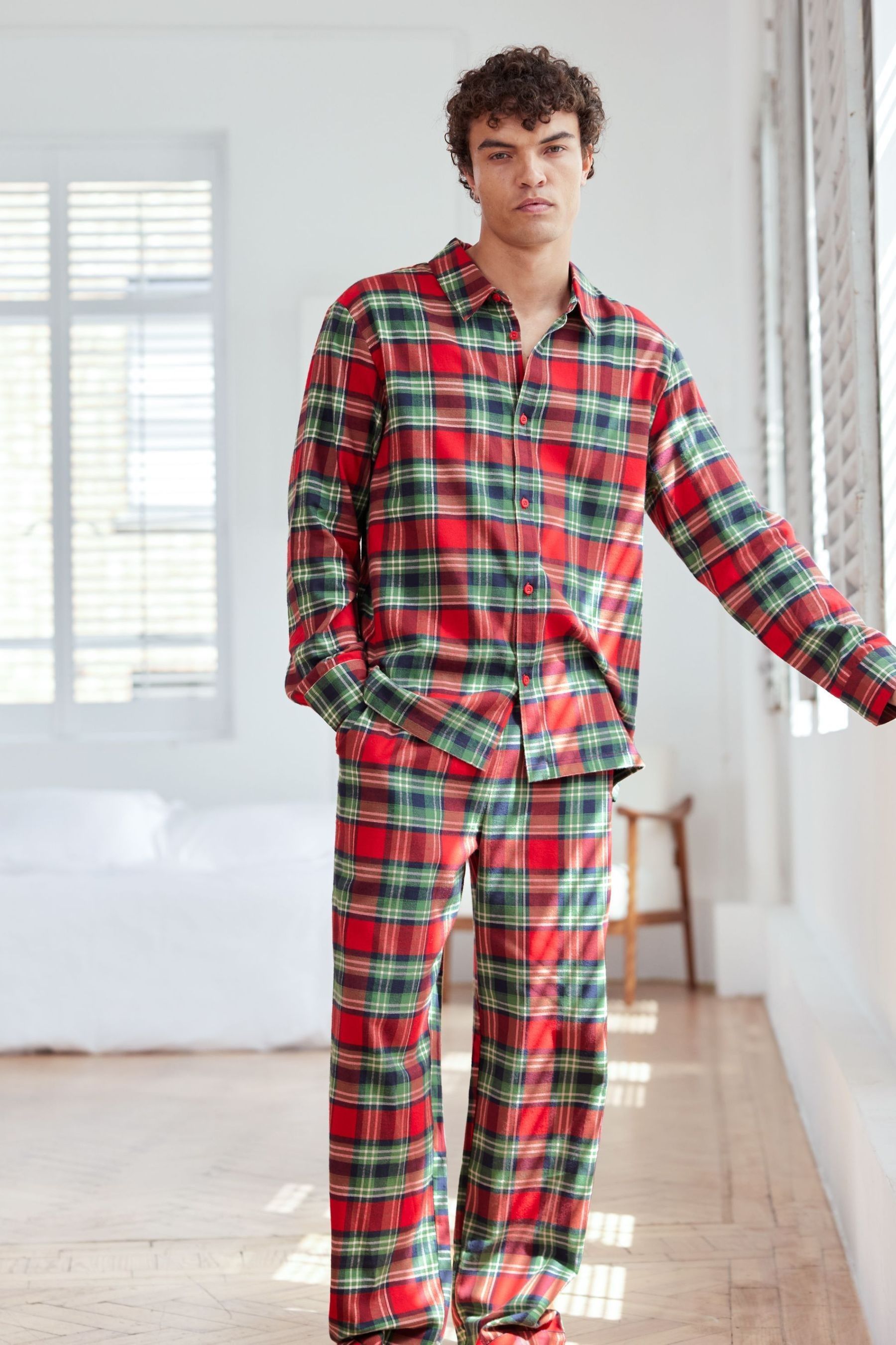 Cotton flannel long pj set hot sale