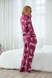 Chelsea Peers Red Dalmation Dog Print Button Up Long Pyjama Set - Image 2 of 5