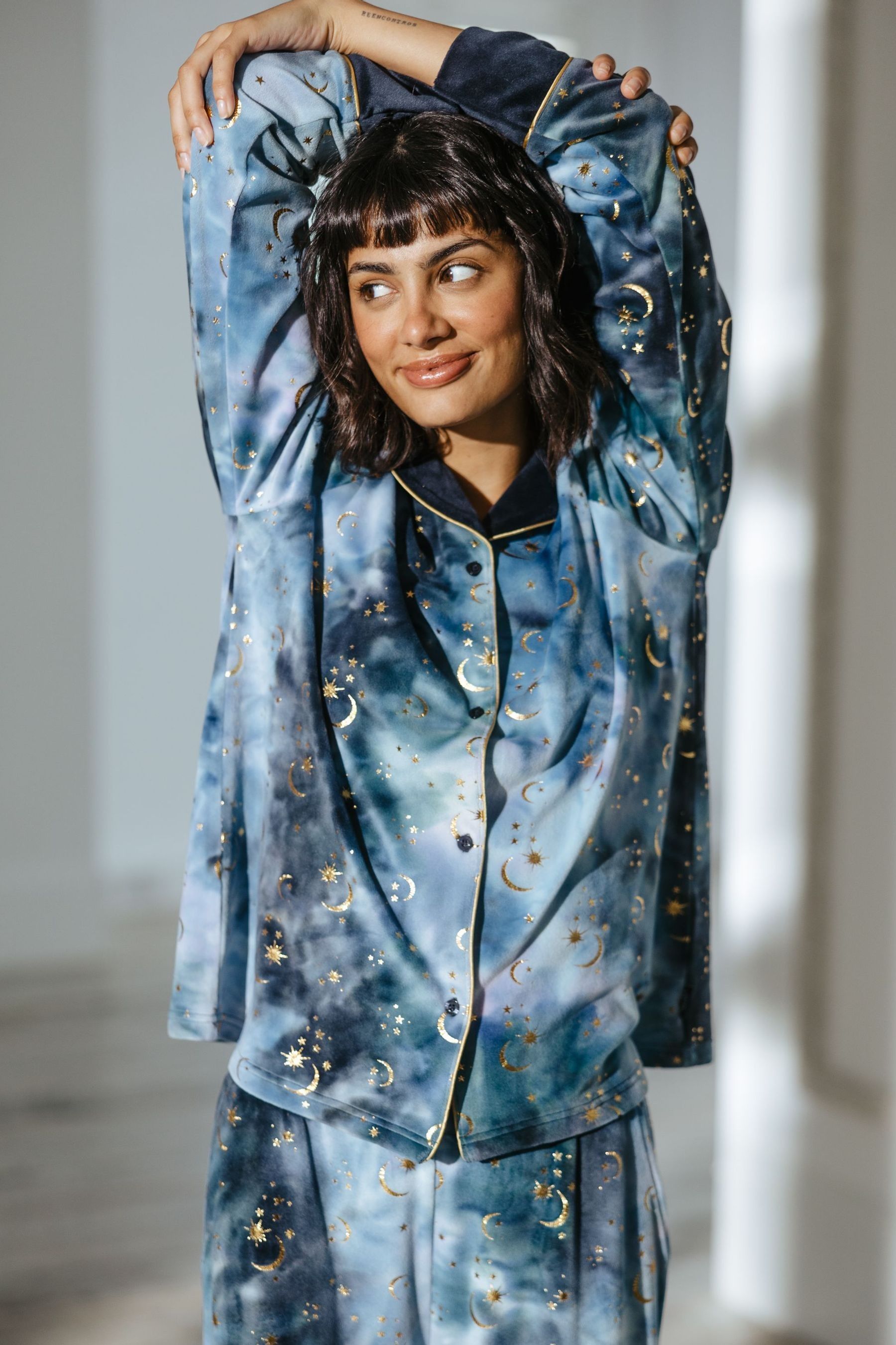 Blue pyjama set hot sale