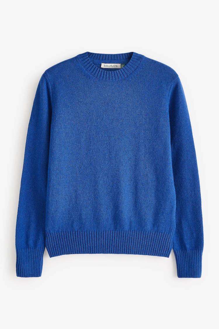 Baukjen Blue Zucca Wool Blend Crew Neck Jumper - Image 1 of 1