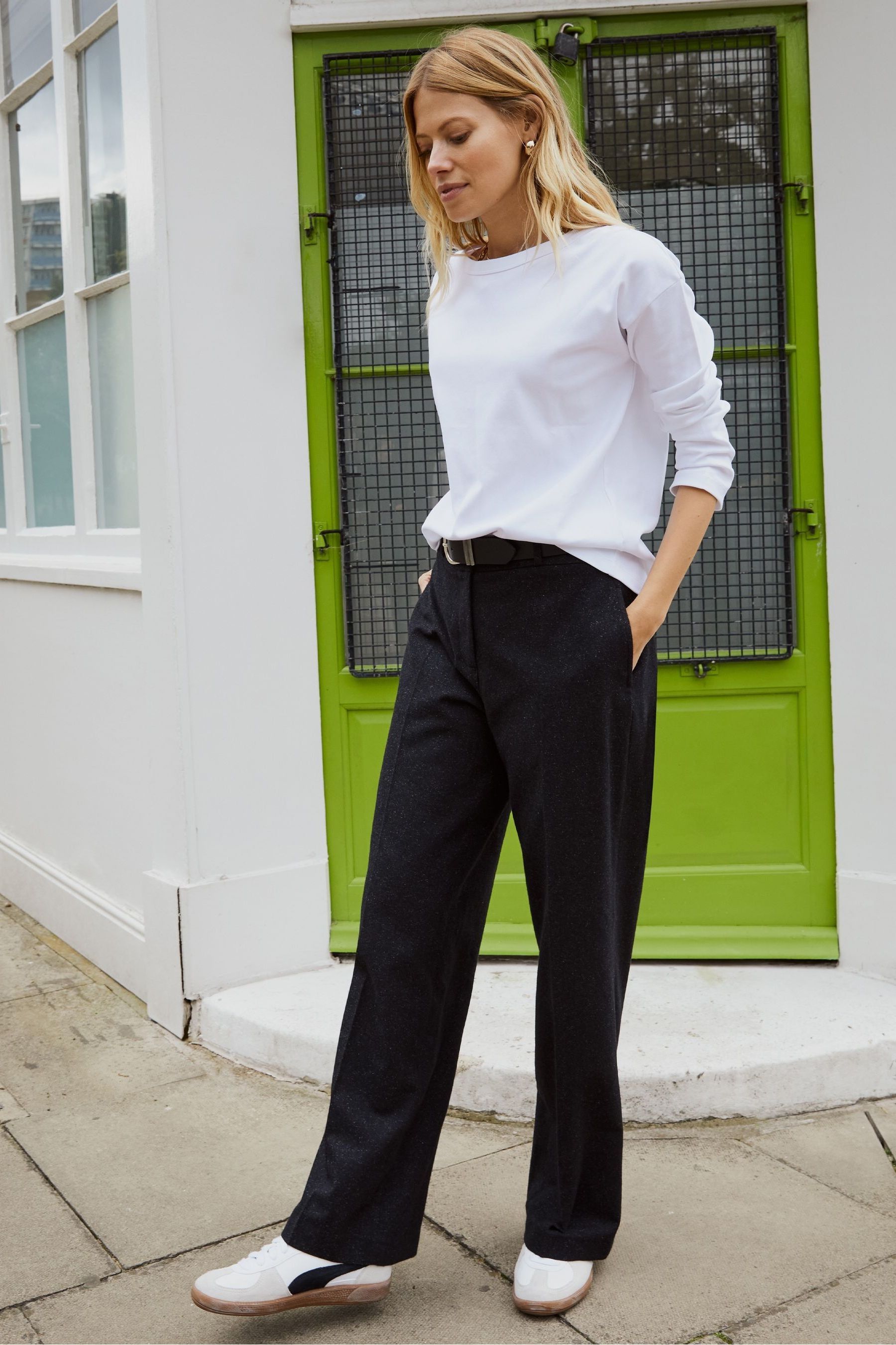 Wool blend wide leg trousers 2025