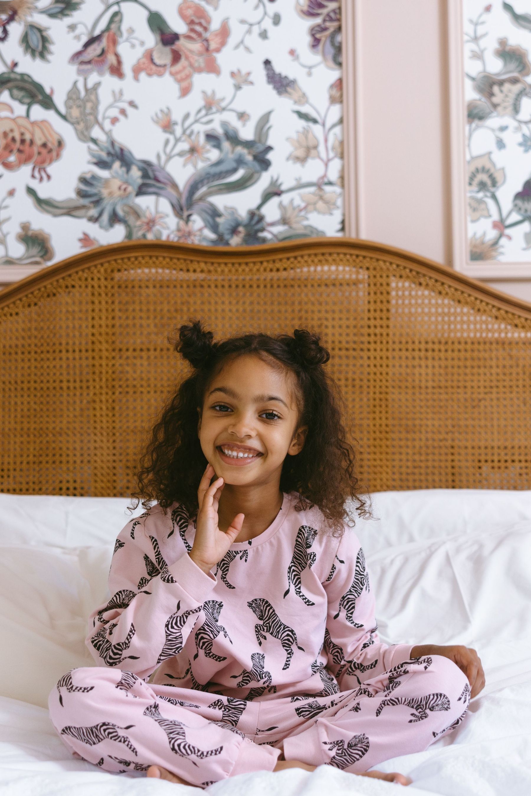 Buy Chelsea Peers Pink Kids Organic Cotton Jumping Zebra Print Long Pyjama Set from Next Qatar