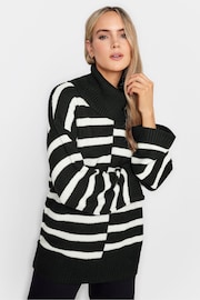 Long Tall Sally Black Mono Cut About Stripe Jumper - Image 1 of 4