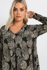 Yours Curve Black Print Dress - Image 4 of 5