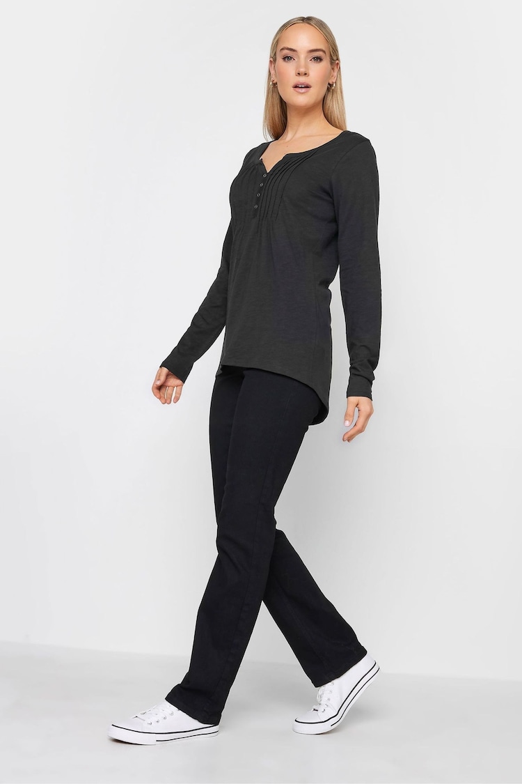 Long Tall Sally Black Long Sleeve Henley Top - Image 4 of 4