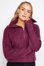 Long Tall Sally Purple Front Funnel Neck Jumper - Image 1 of 4